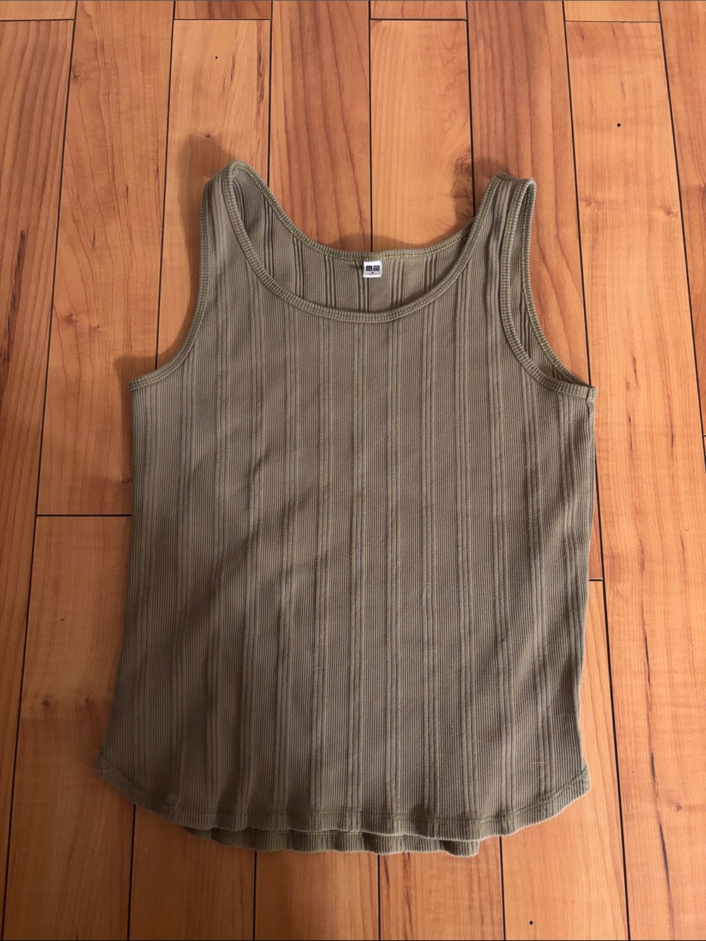 Uniqlo Olive Green Ribbed Tank Top